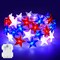 4th of July Lights Battery Operated, Red White and Blue Lights with Timer Outdoor Waterproof